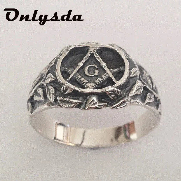 Stainless Steel Men Masonic Ring