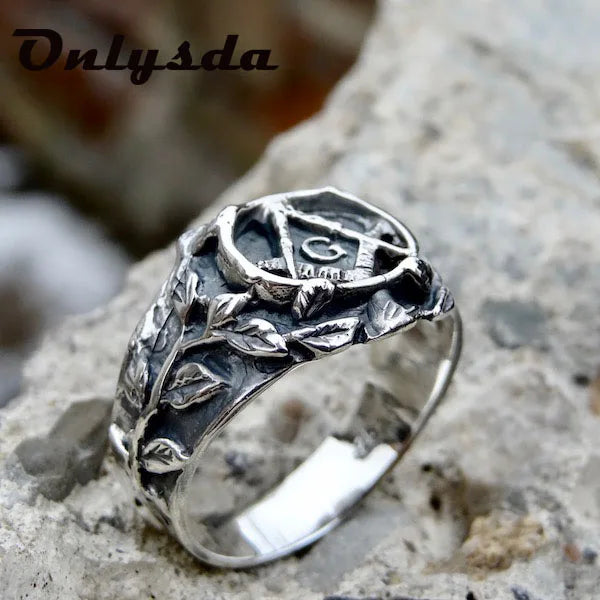 Stainless Steel Men Masonic Ring