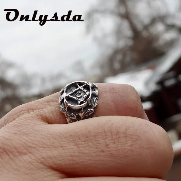 Stainless Steel Men Masonic Ring